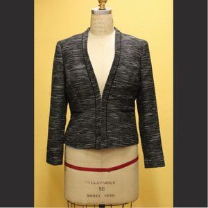 Elegant Gray Silver Thread Blazer, Size 4